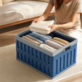 thumbnail image 5 of VENTORA Foldable Hollow‑Ventilated Plastic Storage Crate, Stackable Portable Organizer Bin With Built‑In Side Handles, Collapsible Flat‑Design Storage Basket for Stationery Cosmetics Toys, 5 of 6