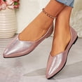 thumbnail image 6 of Viluyesy Ballet Flats for Womens, Slip On Pointed Toe Faux Leather Shallow Casual Office Dressy Shoes Pink US5.5, 6 of 9