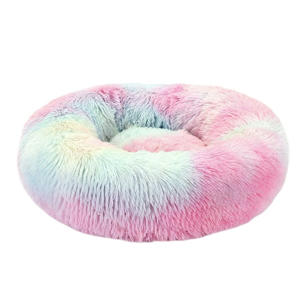 Cama para mascotas de 1 pieza, cama redonda de felpa para mascotas, cama para perros y gatos, cama con cojín de piel suave