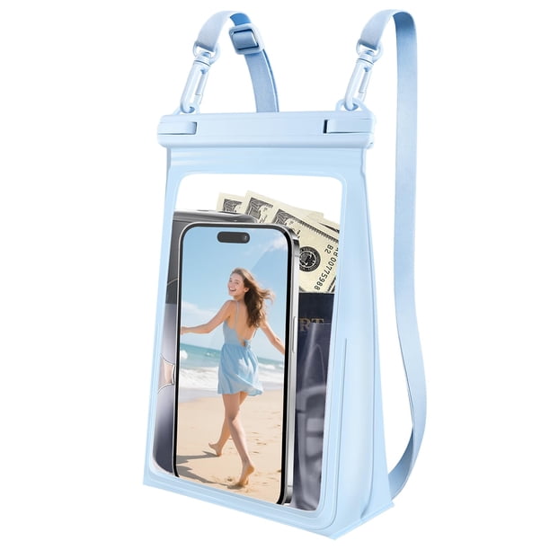 Funda impermeable para teléfono Kebrela IPX8, funda flotante, 8.5 pulgadas, azul