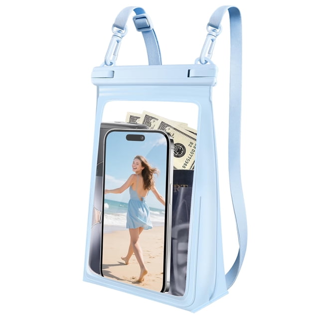 Funda impermeable para teléfono Kebrela IPX8, funda flotante, 8.5 pulgadas, azul