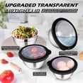 thumbnail image 7 of Walchoice Mixing Bowls Set of 7, Stainless Steel Prep Bowls with Airtight Clear Lids, Metal Nesting Salad Bowls for Cooking Serving Storing, Dishwasher Safe, 4.6/ 3.5/ 2.6/ 2/ 1.5/ 1/ 0.7 QT - Black, 7 of 7