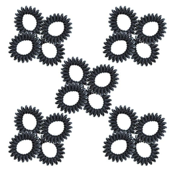 Motique Accessories Small Coil Pony Holder Hair Ties for Adult Female and Girls - Set of 20 - Black
