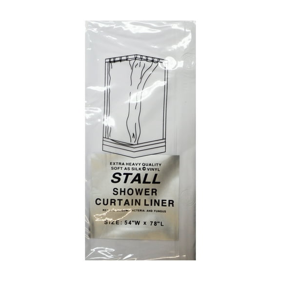 White Stall Size 5 Gauge Vinyl Shower Curtain Liner: 54" Wide x 78" Long