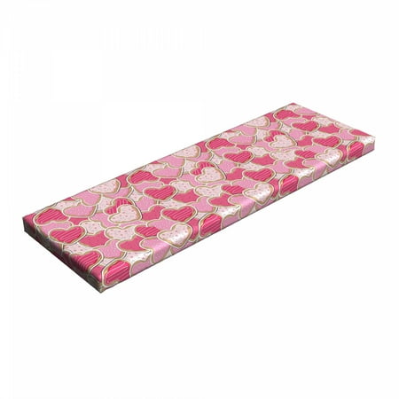 

Valentines Bench Pad Heart Shaped Cookies Surprise Tasty Goodies for Valentines Day HR Foam Cushion with Decorative Fabric Cover 45 x 15 x 2 Pale Brown Pale Pink by Ambesonne