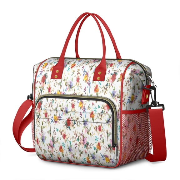 Pioneer Flower Floral Print Pattern Womens Lunch Box for Work,Insulated Large Lunch Bag for Tween and Teen,Loncheras Para Mujer,Leakproof Adult Lunch Bag for Work,Beach,Travel,Picnic,Camping