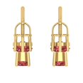 thumbnail image 4 of 3 ct Screw-Back Stud Earrings for Women | 6.5mm Round Cut Natural Garnet | 14K Yellow Gold, 4 of 5