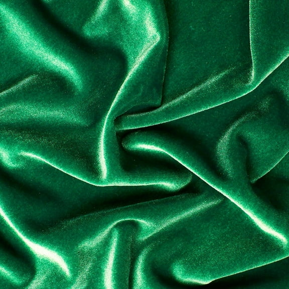 Stretch Velvet Fabric 60'' Wide by the Yard for Sewing Apparel Costumes Craft (Kelly Green)