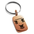 thumbnail image 1 of Stainless Steel Letter T Initial 3D Monogram Engraved Small Rectangle Dog Tag Charm Keychain Keyring, 1 of 1
