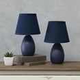 thumbnail image 4 of Nauru 9.45" Traditional Petite Ceramic Oblong Bedside Table Desk Lamp Two Pack Set With Matching Tapered Drum Fabric, 4 of 7