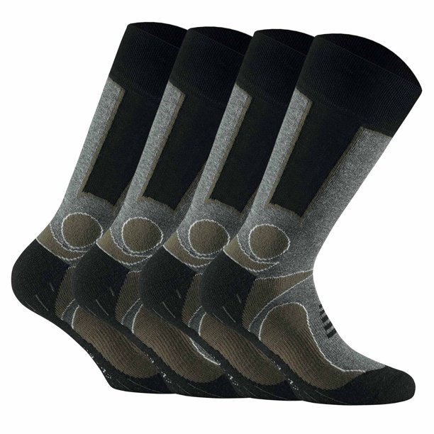 Rohner Basic Unisex Calcetines de trekking, paquete de 2 - Calcetines básicos para exteriores, calcetines deportivos Caqui 39-42