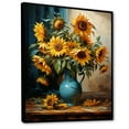 thumbnail image 2 of Designart "Sunflowers Van Gogh s Timeless Masterpiece II" Floral & Botanical Floater Framed Canvas Print, 2 of 7
