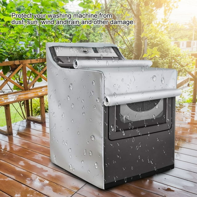 Washing Machine Cover, Protects From Sun Rain 210D Oxford Cloth With Zipper For Toilets Kitchens Bathrooms Balconies