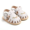 thumbnail image 7 of Zwiiyzr 2024 Baby Boys Girls Summer Sandals Round Toe Buckle Soft Rubber Sole Outdoor Cute Princess Shoes for Newborn Infant First Walkers 3-11 Months White, 7 of 7