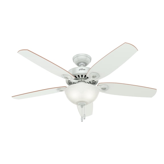 Hunter 53089 52 in. Builder Deluxe White Ceiling Fan with Light