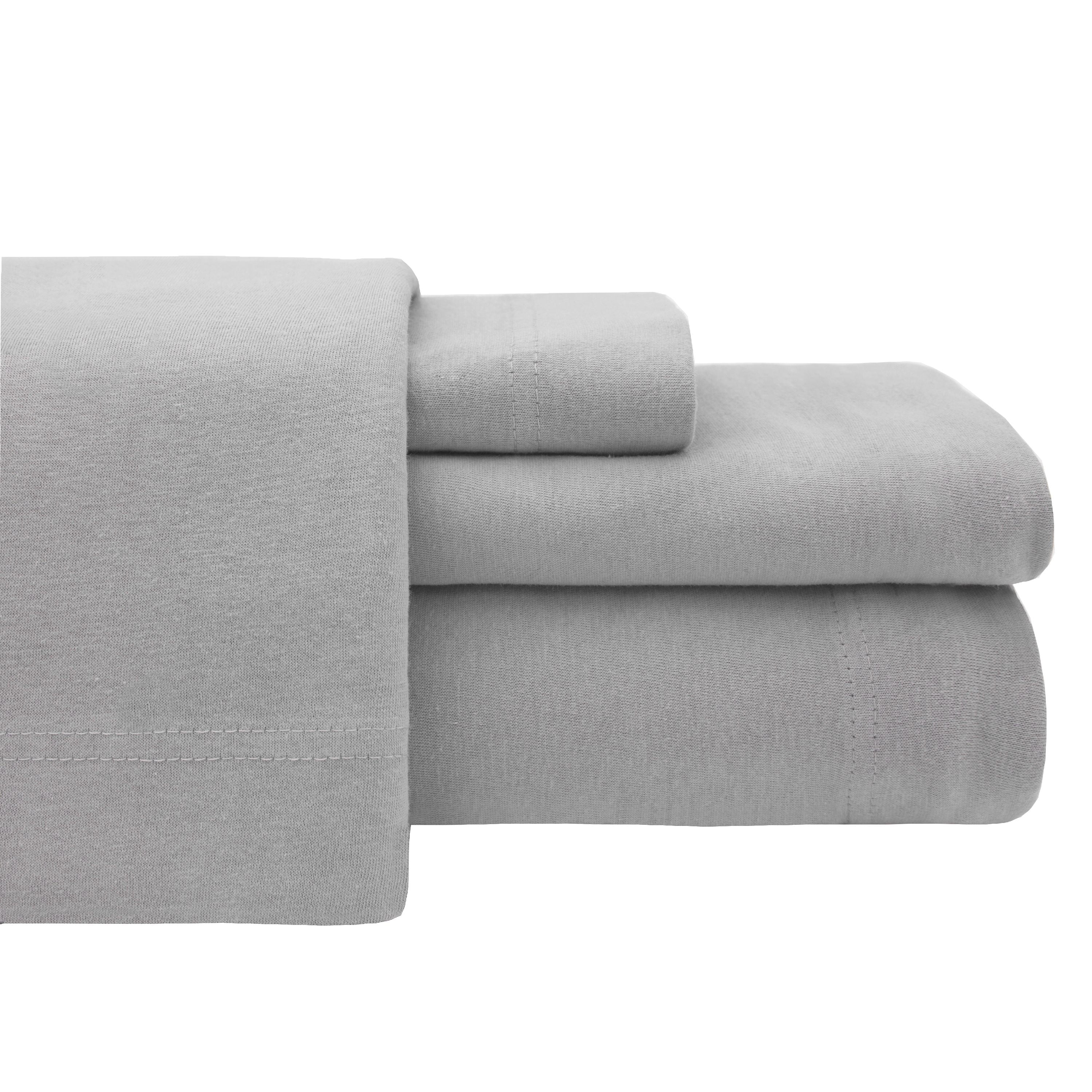 Super Soft 100 Cotton Jersey Sheet Sets Cal King, Grey