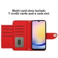 thumbnail image 2 of Allytechgroup Wallet Case for Samsung Galaxy A17 5G, PU Leather Shockproof Protective Flip Cover for Women Girls Slim Kickstand Folio Case with Card Slots Holder Wrist Strap Lanyard, Red, 2 of 5