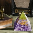 thumbnail image 5 of EGYMEN Natural Crystal Crushed Stone Orgone Pyramid, Energy Tower Handcrafted Ornament, Three-Dimensional Crystal Sphere Decorative Art, Wealth Health Happiness Attracting Figurine, 5 of 6