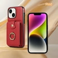 thumbnail image 6 of For iPhone XS Max Wallet Case, Multiple Cards Holder Crossbody Shoulder Strap Ring Holder Kickstand Premium PU Leather Shockproof Lightweight Phone Case for Apple iPhone XS Max, Red, 6 of 10