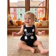 thumbnail image 4 of RUINIXCW Baby Boy Girl My First Halloween Outfit Romper Overalls Baby Summer Fall Clothes 0 3 6 12 18 Months Cute Ghost Spider Letter Embroidery Sleeveless Jumpsuit Playsuit, 4 of 9
