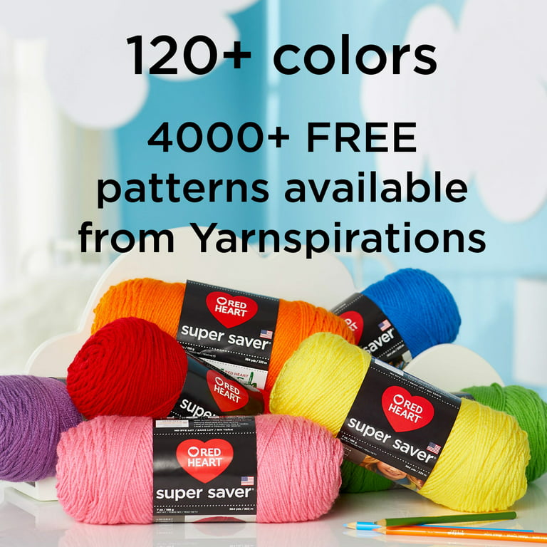 Red Heart Super Saver 1000g #4 Medium Acrylic Yarn, White 35.3oz/1000g, 1855 Yards