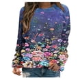 thumbnail image 1 of Sudadera estampada con cuello redondo y manga larga para mujer a la moda Fridja bvmnju676, 1 of 5