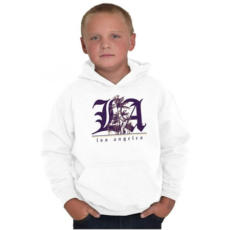 LA Los Angeles California Palm Trees Youth Hoodie Boy Girl Teen Brisco Brands S