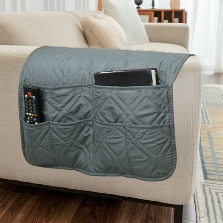 Ihhxva Innovative Hanging Storage Organizer with Pockets Portable Storage Pouch for Sofa Armrest Bedside and Miscellaneous Item Management Dark Gray 1 Pc