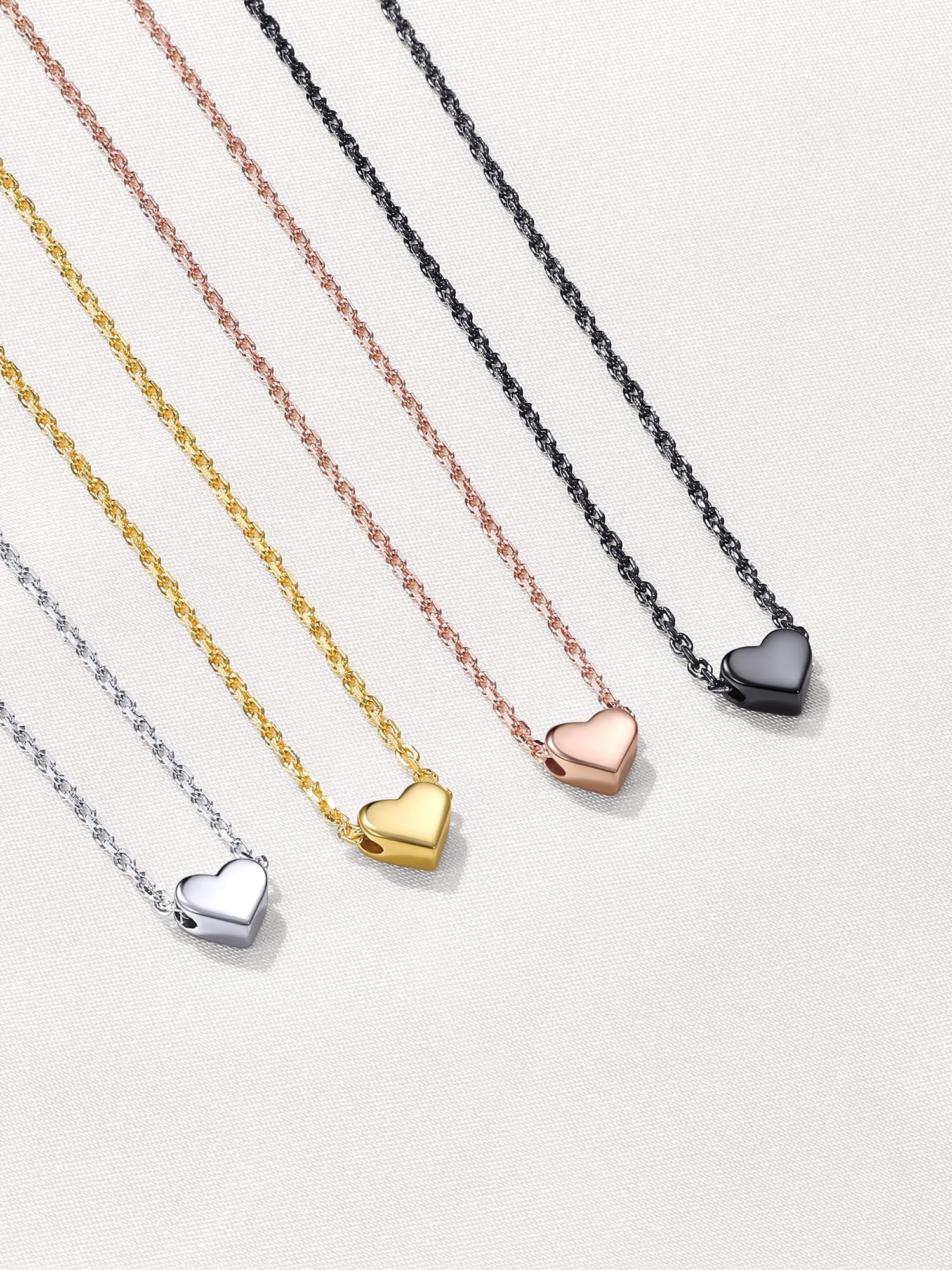 ChicSilver 925 Sterling Silver Heart Pendant Necklaces 14K Gold Plated Dainty Jewelry Valentines Mother's Day Gifts for Women Mom Wife