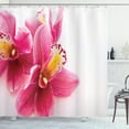 thumbnail image 1 of Ambesonne Dark Pink Shower Curtain, Close up Orchids View, 69"Wx70"L, Hot Pink Orange, 1 of 3