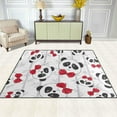 thumbnail image 3 of Dreamtimes Lightweight Soft Area Rugs, 80 x 58 inch（6'8" x 4'10"） Panda with Red Bow-Tie Floor Mat for Kids Playing Room Hardwood Floor Living Room Nursery Rugs, 3 of 6