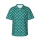 thumbnail image 1 of Fotbe Aquamarine Glitter Camisa Hawaiana para Hombre Unisex – Camisa Casual de Verano con Botones de Manga Corta de Algodón y Lino,Small, 1 of 7