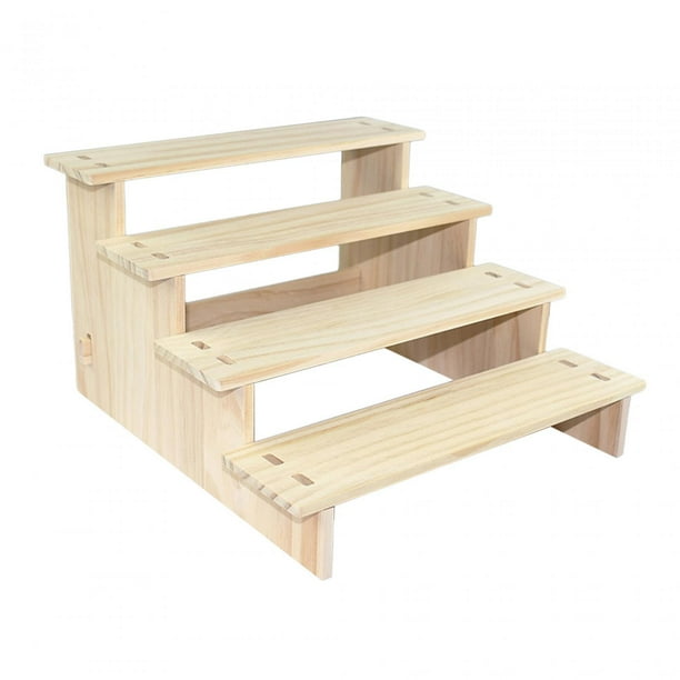 Estante de exhibición de madera, soporte de exhibición de objetos coleccionables, almacenamiento, accesorios de exhibición duraderos 4 capas 30cm
