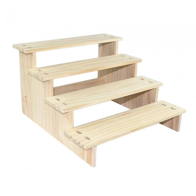 Xuanheng Wood Display Riser Collectibles Display Stand for Ornaments Crafts Apartment 4 Layer 30cm