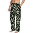 thumbnail image 3 of Mens Pajama Pants - Soft Sleep & Lounge Pants for Men, Dark Green Camo Cuteness Casual PJ Bottoms Pants with Pockets, 3 of 5