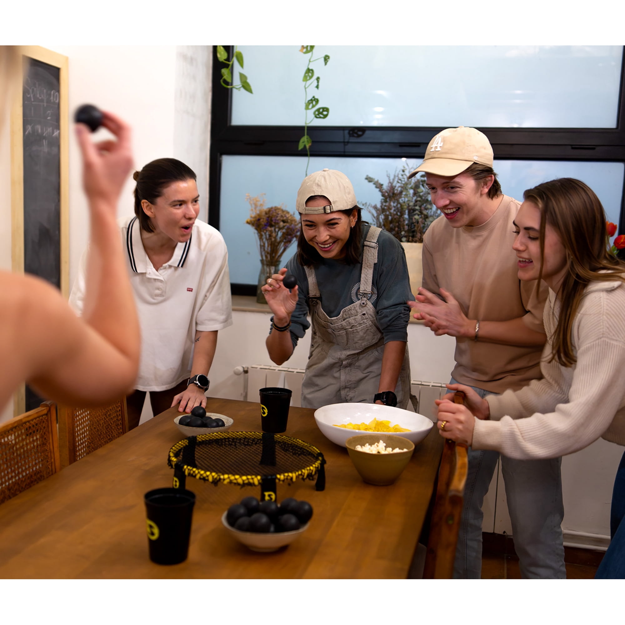 Spikeball: Spikepong Mini Game - Tabletop Indoor Party Game, Bounce Balls On The Net To Land In The Cups, Head-To-Head Competitive Family-Friends Play