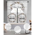 thumbnail image 2 of Farmhouse Wreath Swag Kitchen Curtains Sets for Windows 24 Inch Length, Sweet Home Rustic Plants Texture Grey Wood Short Window Curtain Swags Valances and Tiers 3 Piece Set for Cafe/Dining Room, 2 of 5