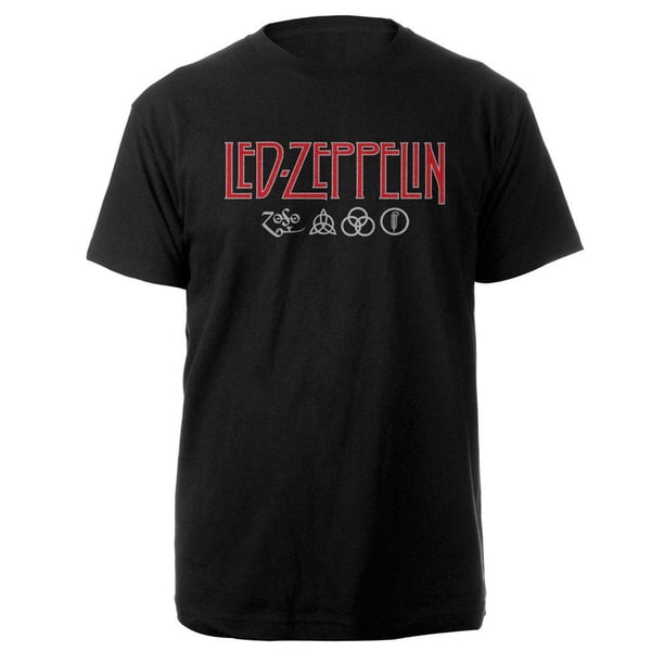 Led Zeppelin - Camiseta Símbolos para Adultos Unisex (Negro)