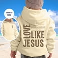 thumbnail image 2 of Boys Girls Jesus Loves You Christian Hoodies Letter Casual Hooded Sweatshirts, 2 of 9