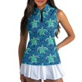 thumbnail image 3 of Whosucclay Sea Turtle Wave Print Workout Tank Tops for Women Zip Up Sleeveless Fashion Womens Golf Shirt XS - 2XL, 3 of 8