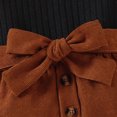 thumbnail image 6 of Kaprioy Baby Girl Fall Winter Clothes Baby Girl Outfits Ruffles Long Sleeve Ribbed Knitted Turtleneck T Shirt Tops Solid Bow Skirt Baby Girls Clothing Sets, 6 of 8