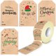 thumbnail image 1 of Paquete de 300 pegatinas navideñas Kraft, para decorar, sellar sobres, tarjetas de festivales y envolver regalos (3" x 2") JAMW Sencillez, 1 of 5