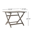 thumbnail image 3 of GDF Studio Rabion Outdoor Acacia Wood Folding Dining Table, Gray, 3 of 8