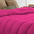 thumbnail image 3 of 1 Piece Luxury Long Box Pattern Comforter By D.N.G. BEDDINGS Premium Super Soft, All Season, 800 Thread Count, 100% Egyptian Cotton, Full/Queen Size Hot Pink Color, 3 of 5