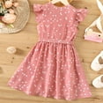 PatPat Girls Dresses Polka Dots Button Design Flutter Sleeveless with Belt Princess Dress Sizes