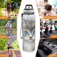 thumbnail image 7 of Sports Water Bottle 1000ML Tritan Food Grade Clear Water Bottle Fitness Outdoor Sports Bike Grayish-black Cat, 7 of 7