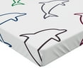 thumbnail image 2 of Ambesonne Abstract Art Fitted Sheet, Jumping Dolphins, Twin XL Size, Multicolor, 2 of 3