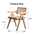 thumbnail image 4 of S-HOME Modern Mid Century Rattan Accent Chair, Comfortable Wooden Armchair for Bedroom and Outdoor Areas, 4 of 7