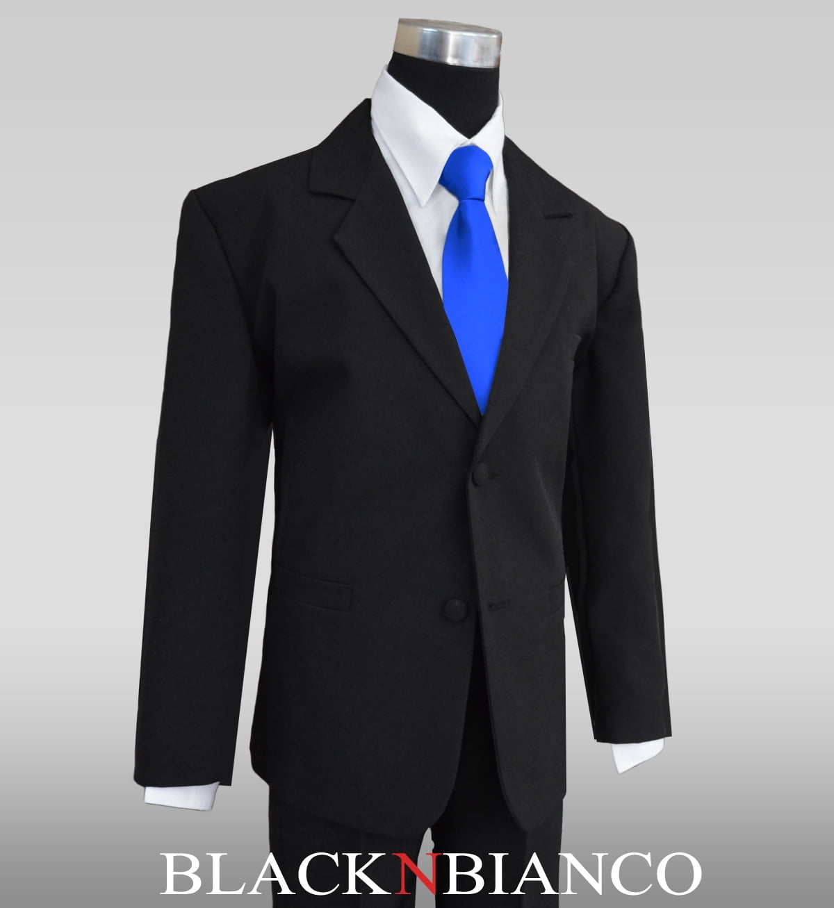 Big Boys Suits In Black With Royal Blue Neck Tie - Walmart.Com