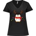 thumbnail image 3 of Inktastic Penguin Xmas Women's Plus Size V-Neck T-Shirt, 3 of 5